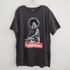 Old Navy Notorious B.I.G. Biggie Small Gray T-Shirt Tee Top